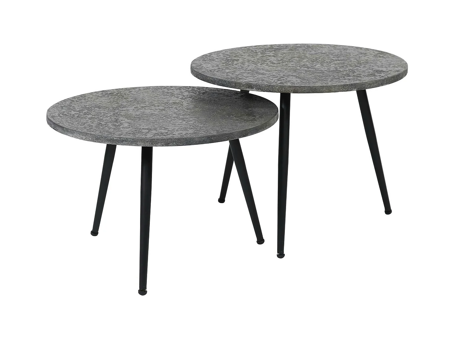 Table gigogne industrielle effet métal (lot de 2)