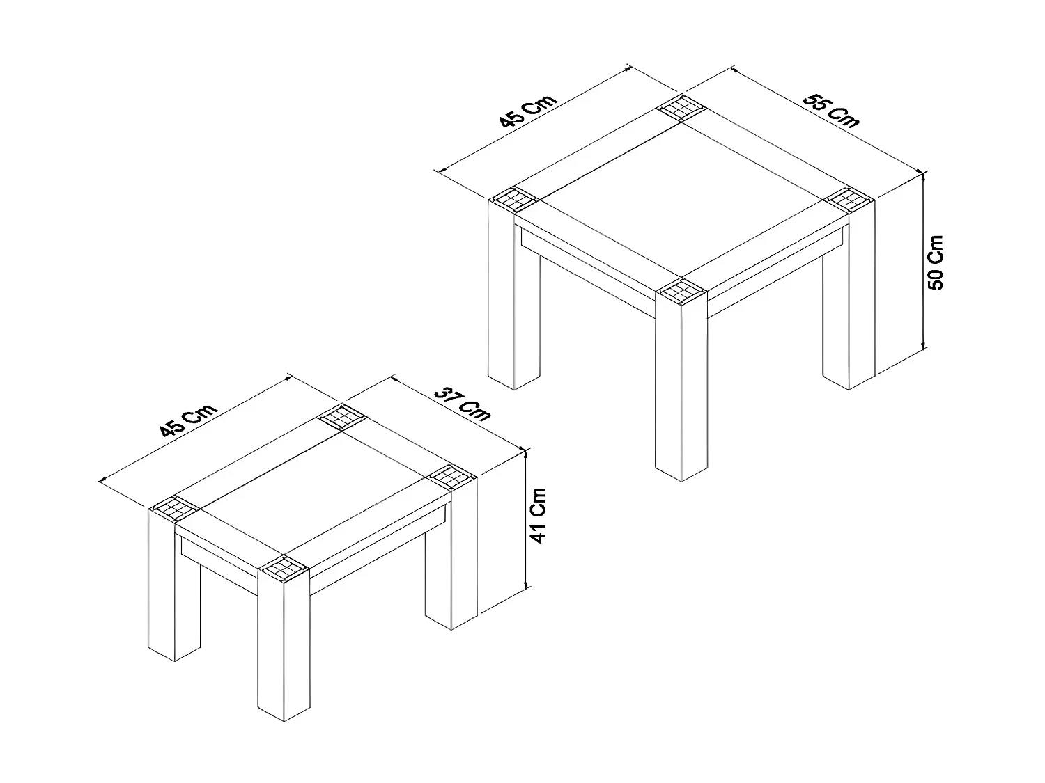 Table de salon gigogne (lot de 2) ALTA