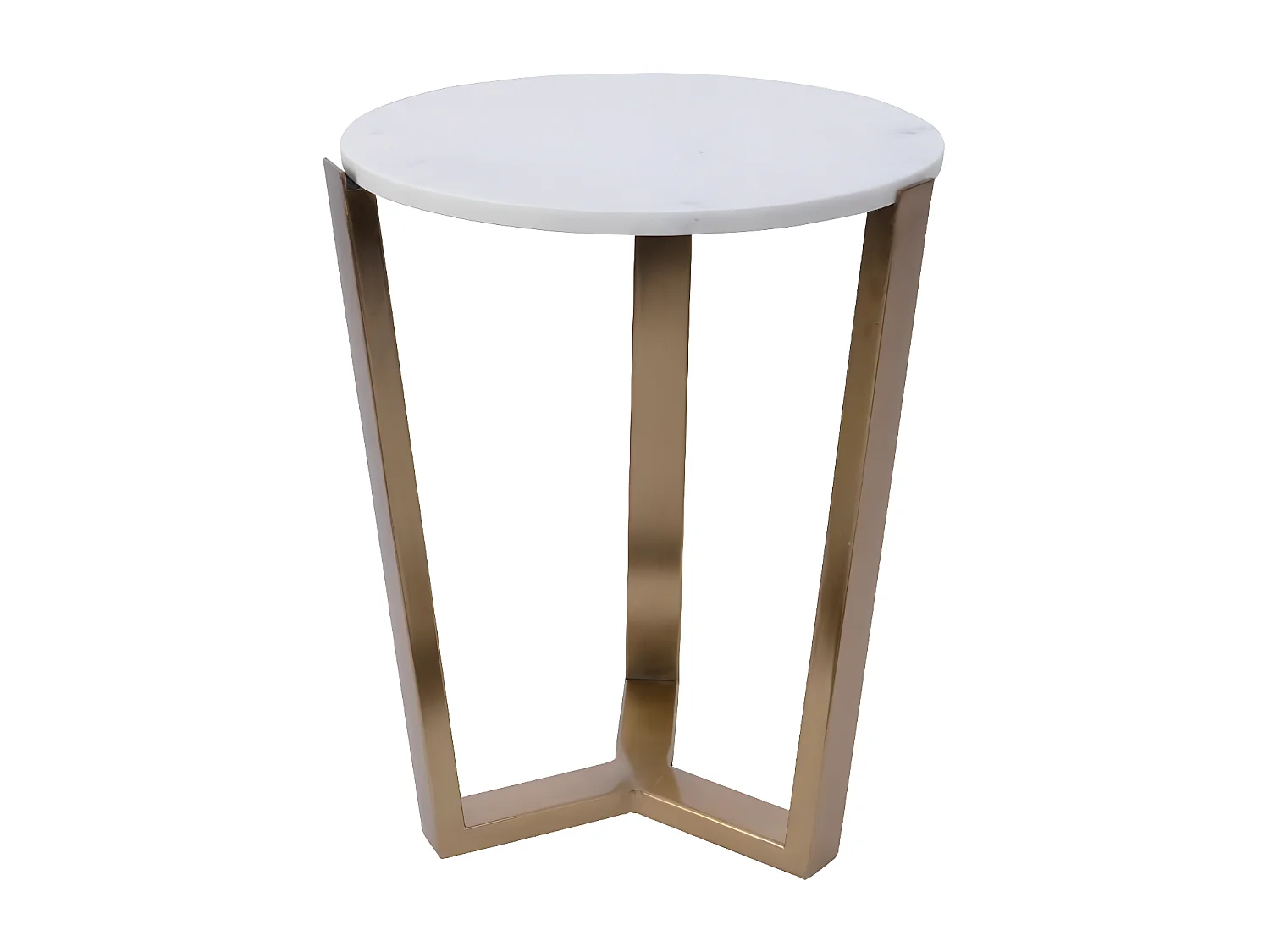 Table gigogne en marbre blanc (2 pièces)