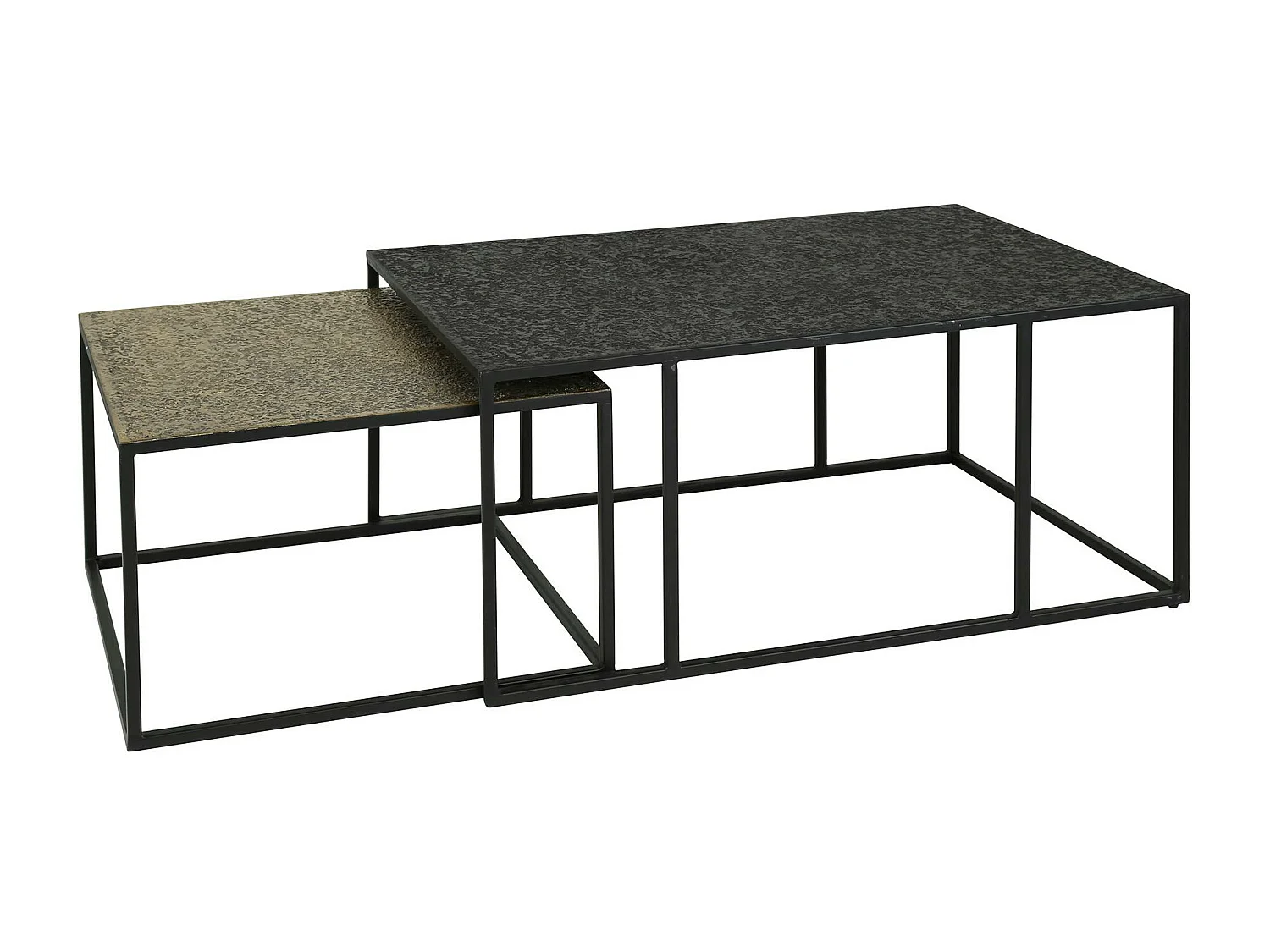 Table gigogne noir et or NOVA (lot de 2 pièces)