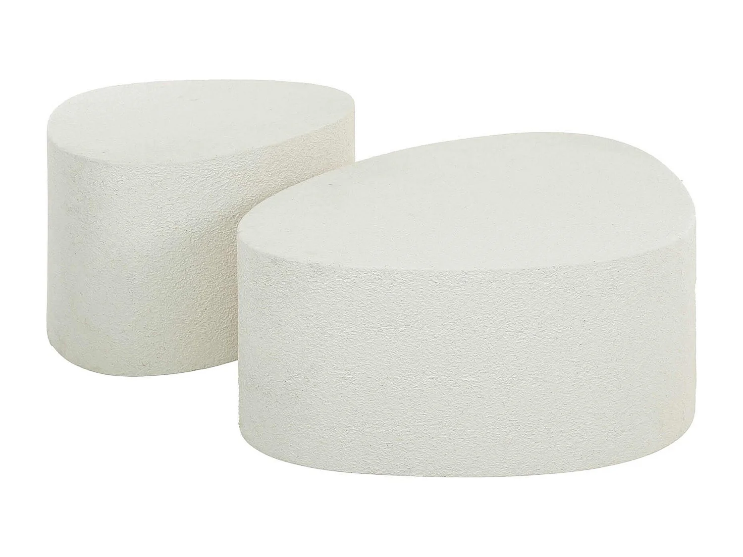 Table basse blanche en marbre composite forme triangle (lot de 2) TAJ