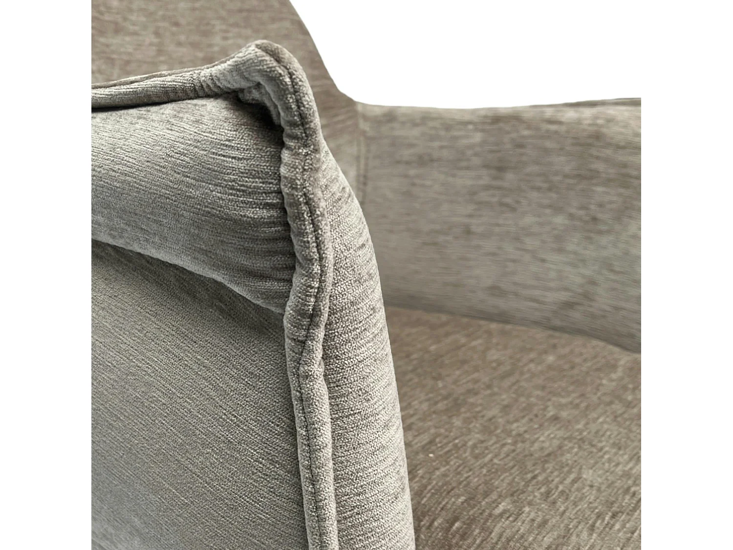 Fauteuil de table en velours taupe avec retour (lot de 2) PALERME