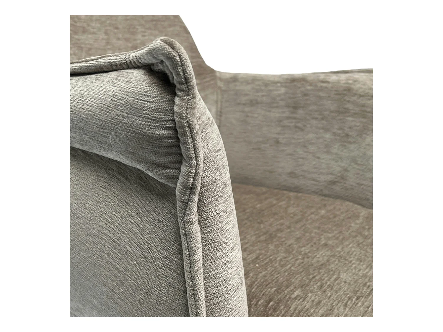 Fauteuil de table en velours taupe avec retour (lot de 2) PALERME