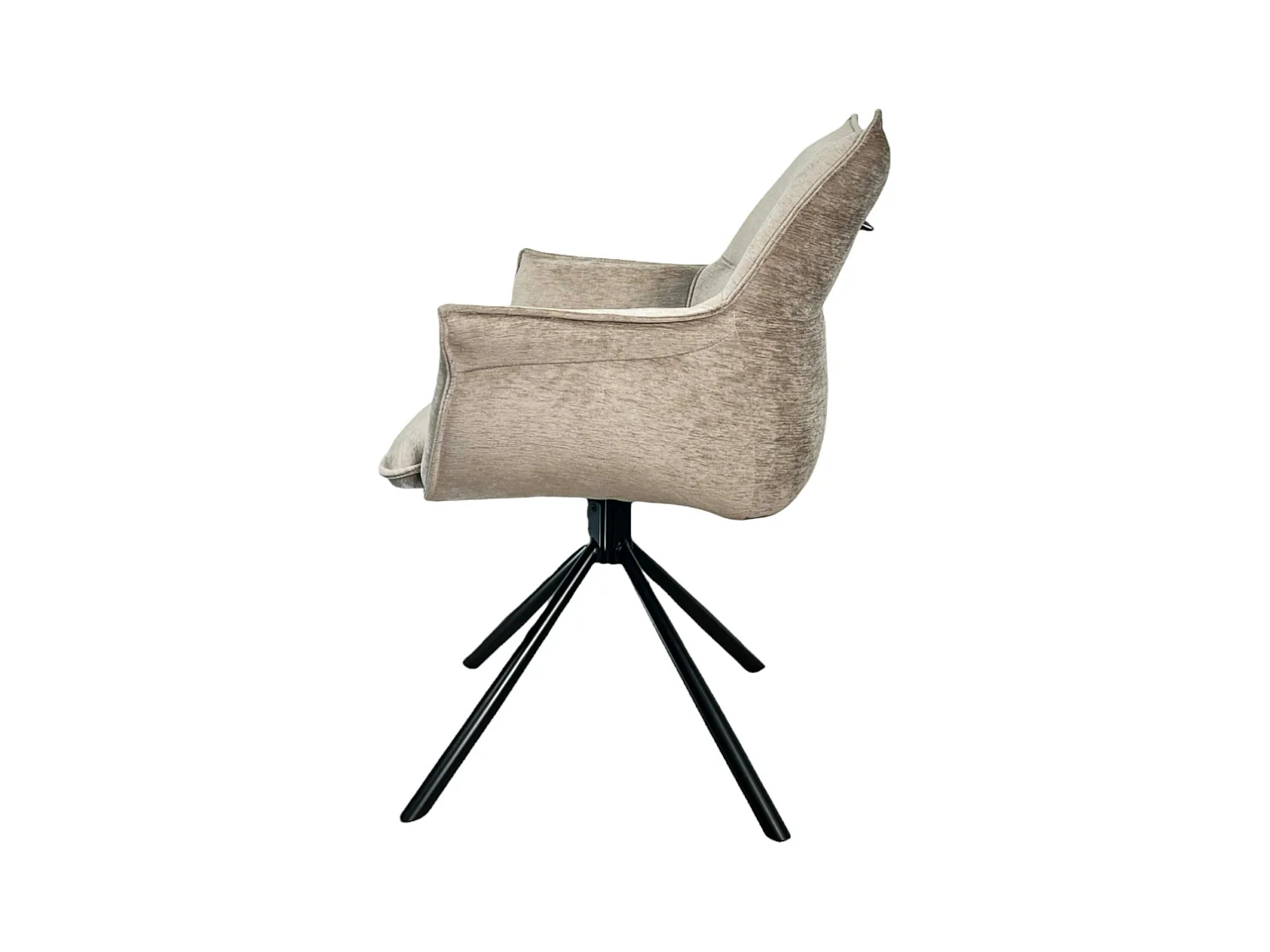 Fauteuil de table en velours taupe avec retour (lot de 2) PALERME
