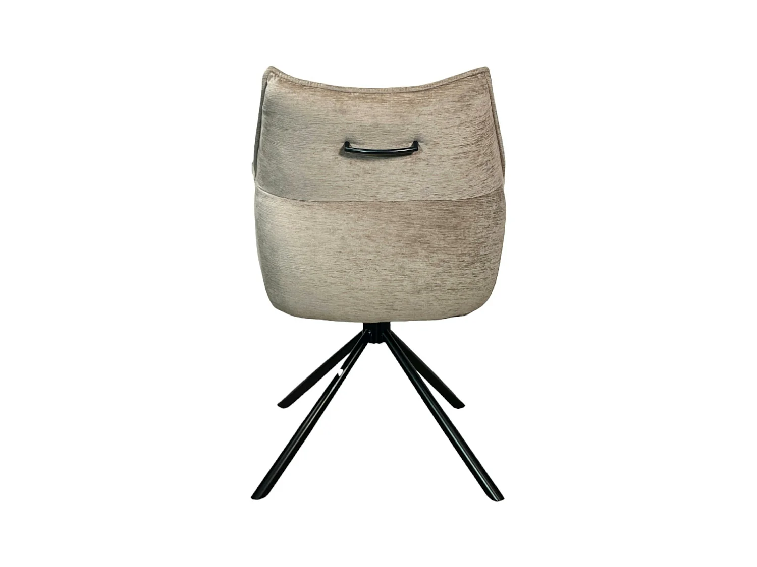 Fauteuil de table en velours taupe avec retour (lot de 2) PALERME