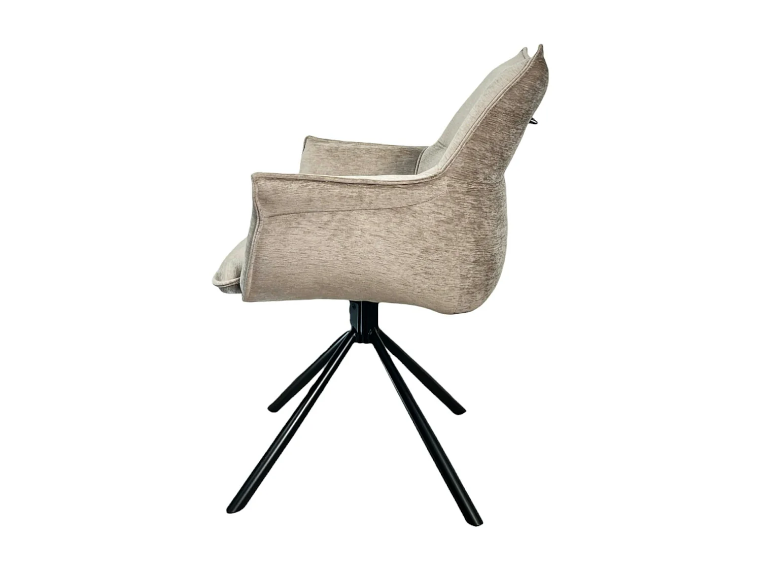 Fauteuil de table en velours taupe avec retour (lot de 2) PALERME