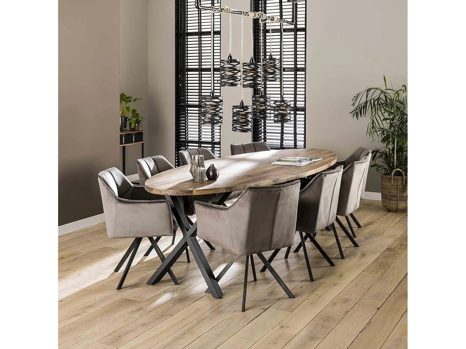 Fauteuil pivotant velours gris pied étoile MELBOURNE (lot de 2)