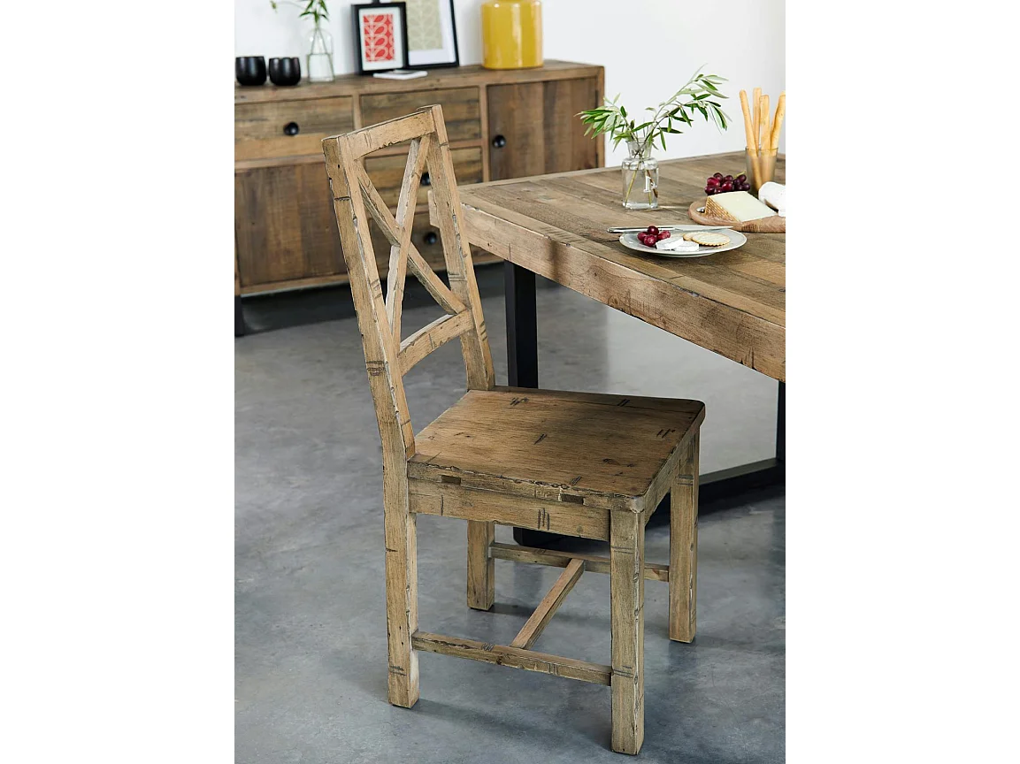 Chaise en bois recyclé BRISBANE (lot de 2)