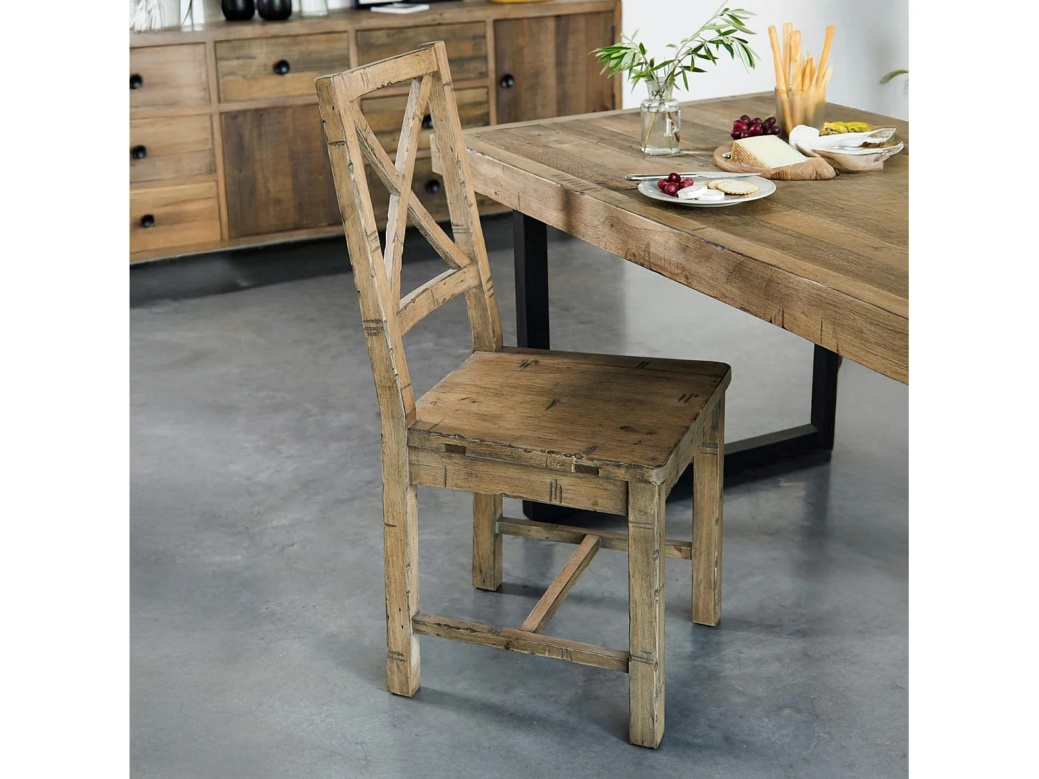 Chaise en bois recyclé BRISBANE (lot de 2)