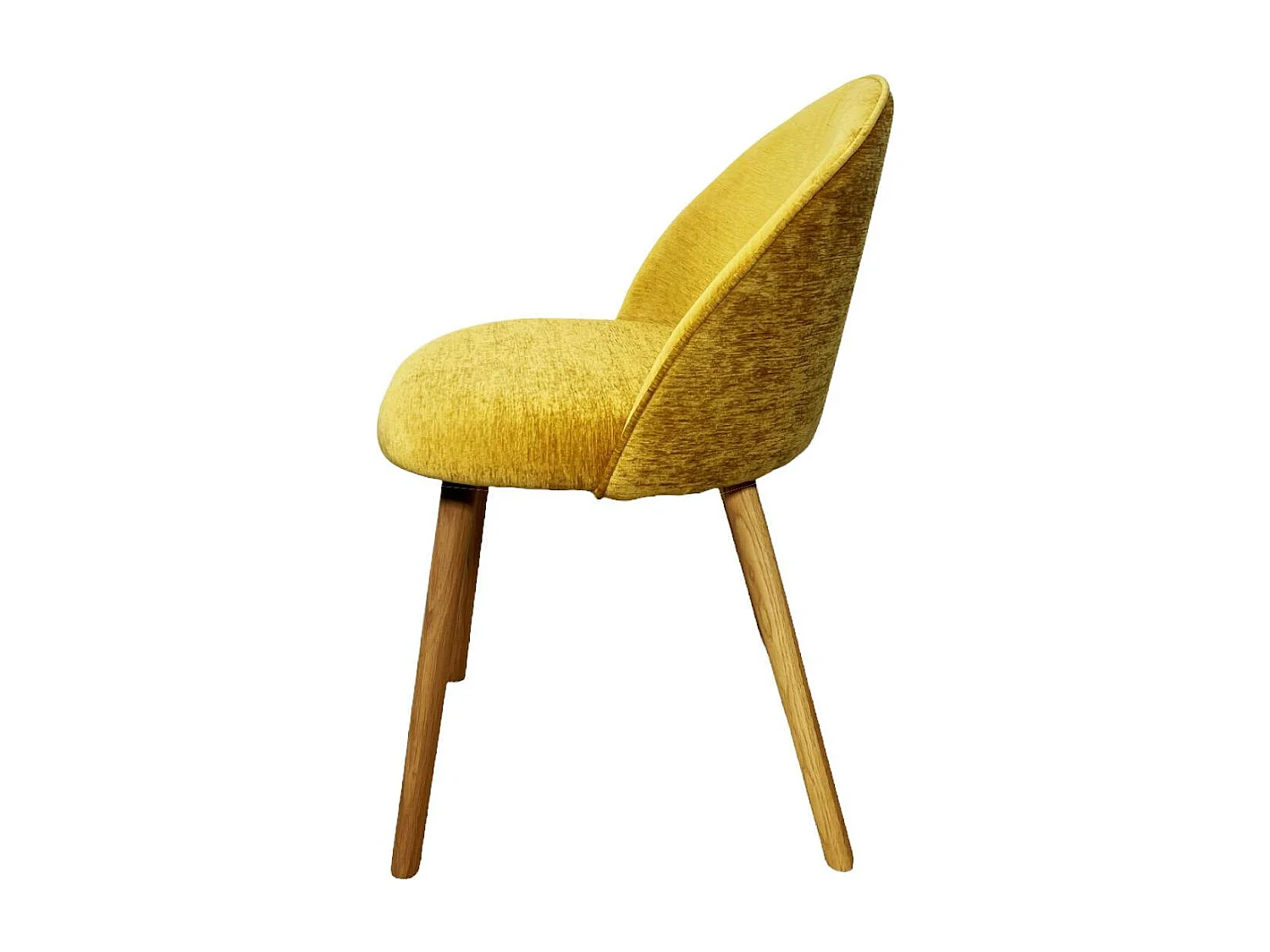 Chaise scandinave en bois et velours moutarde (lot de 2) ETNA