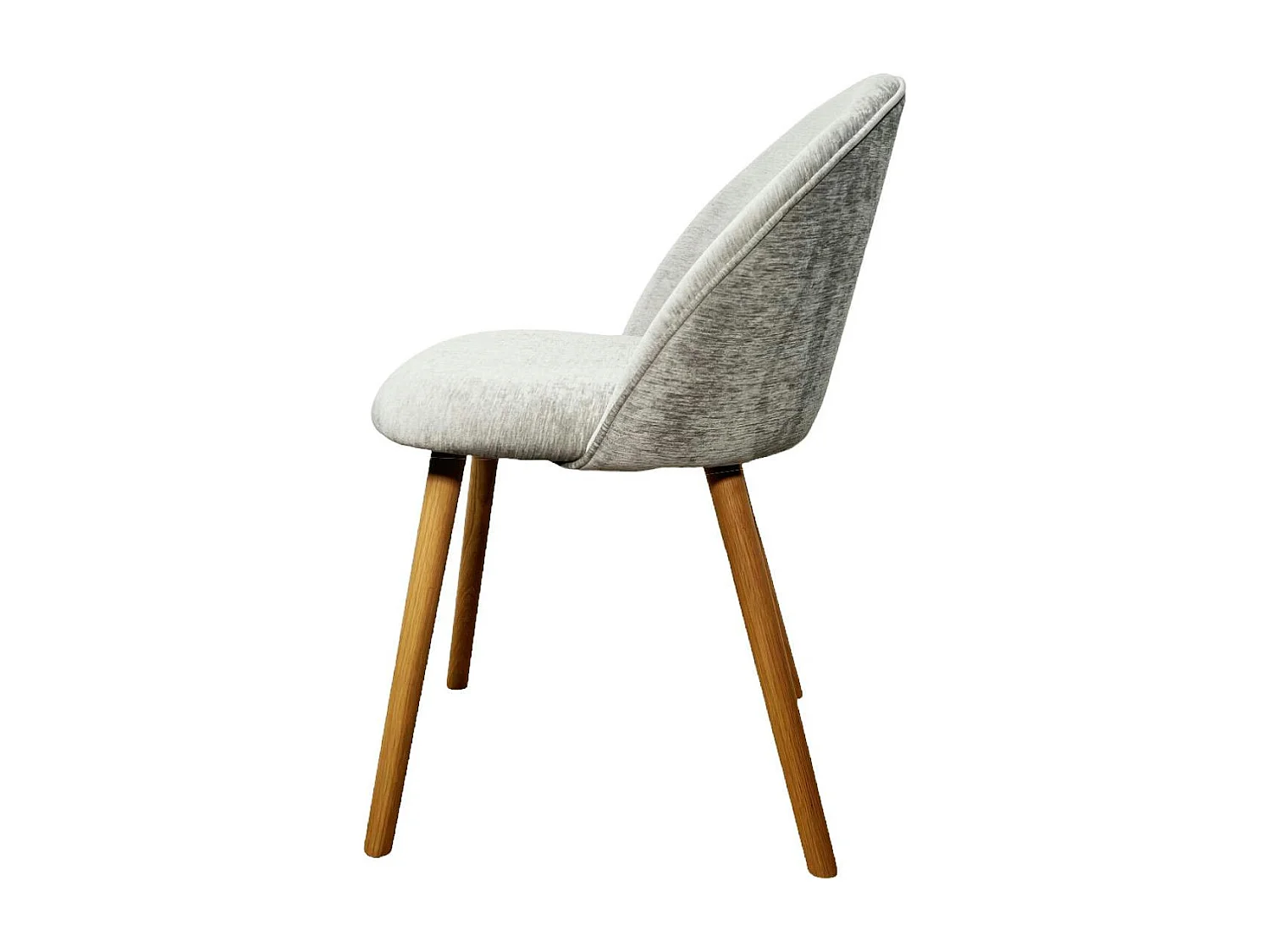 Chaise scandinave en bois et velours gris (lot de 2) ETNA