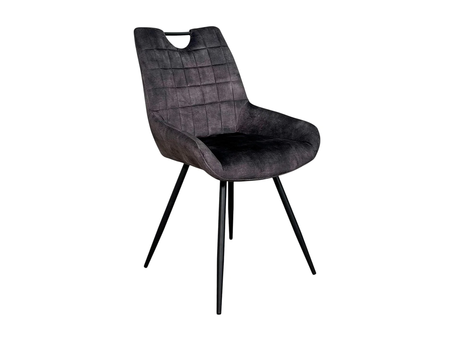 Chaise gris sombre avec poignée (lot de 2) MALMOE