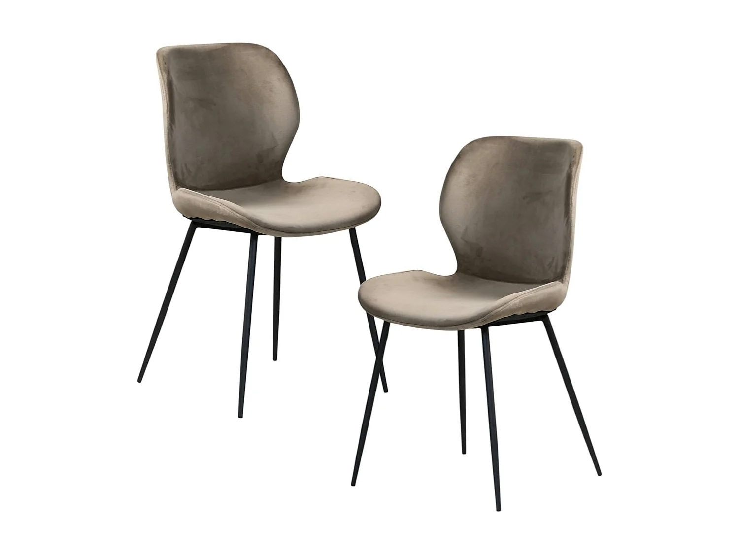 Chaise en velours gris style moderne (lot de 2) MELBOURNE