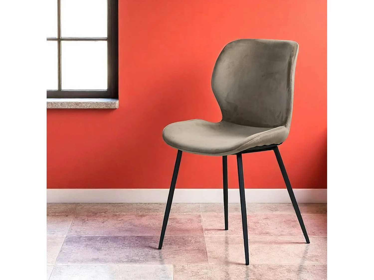 Chaise en velours gris style moderne (lot de 2) MELBOURNE