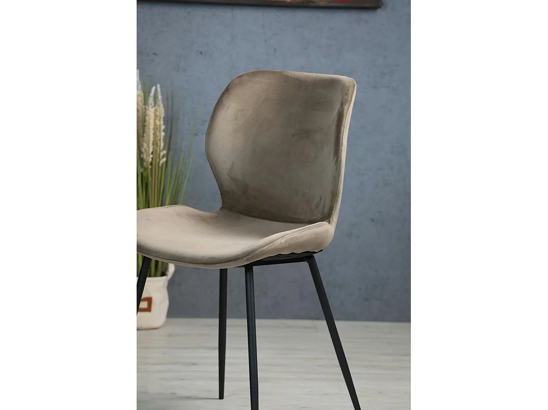 Chaise en velours gris style moderne (lot de 2) MELBOURNE