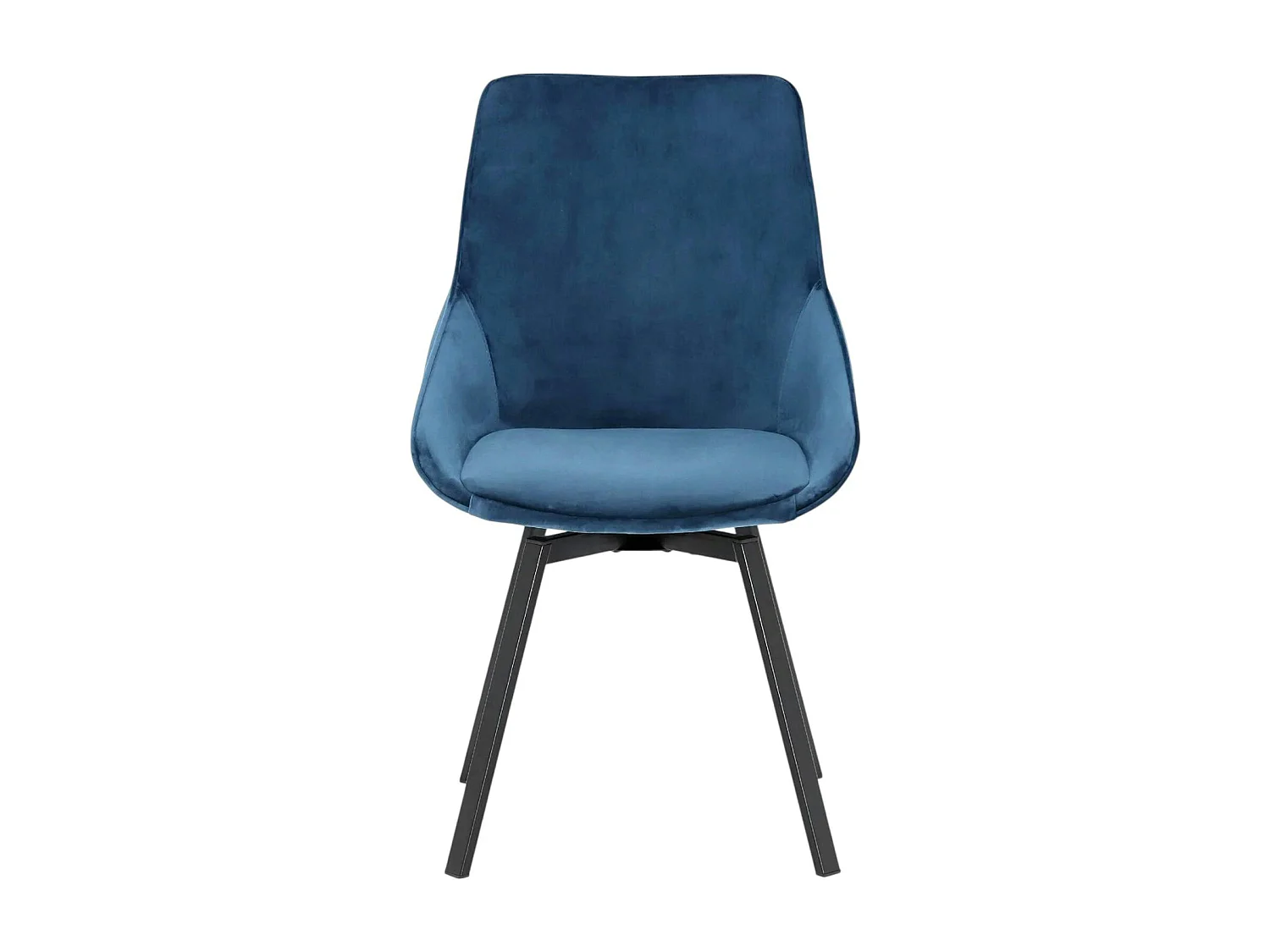 Chaise pivotante moderne en velours bleu OKA (Lot de 2)