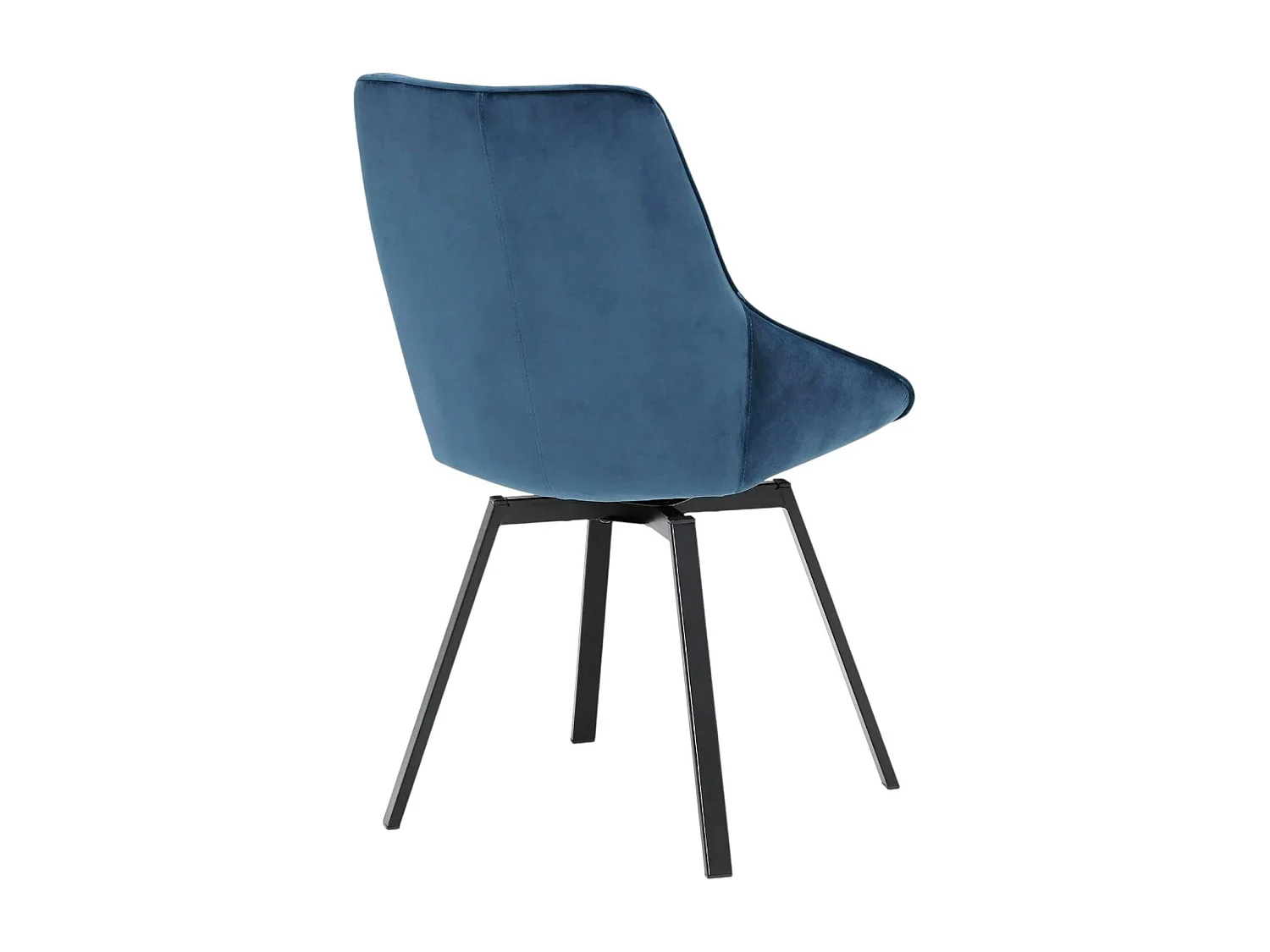 Chaise pivotante moderne en velours bleu OKA (Lot de 2)