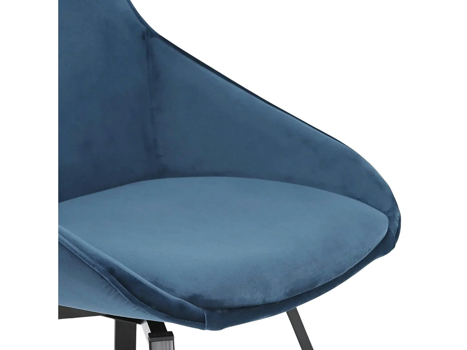 Chaise pivotante moderne en velours bleu OKA (Lot de 2)
