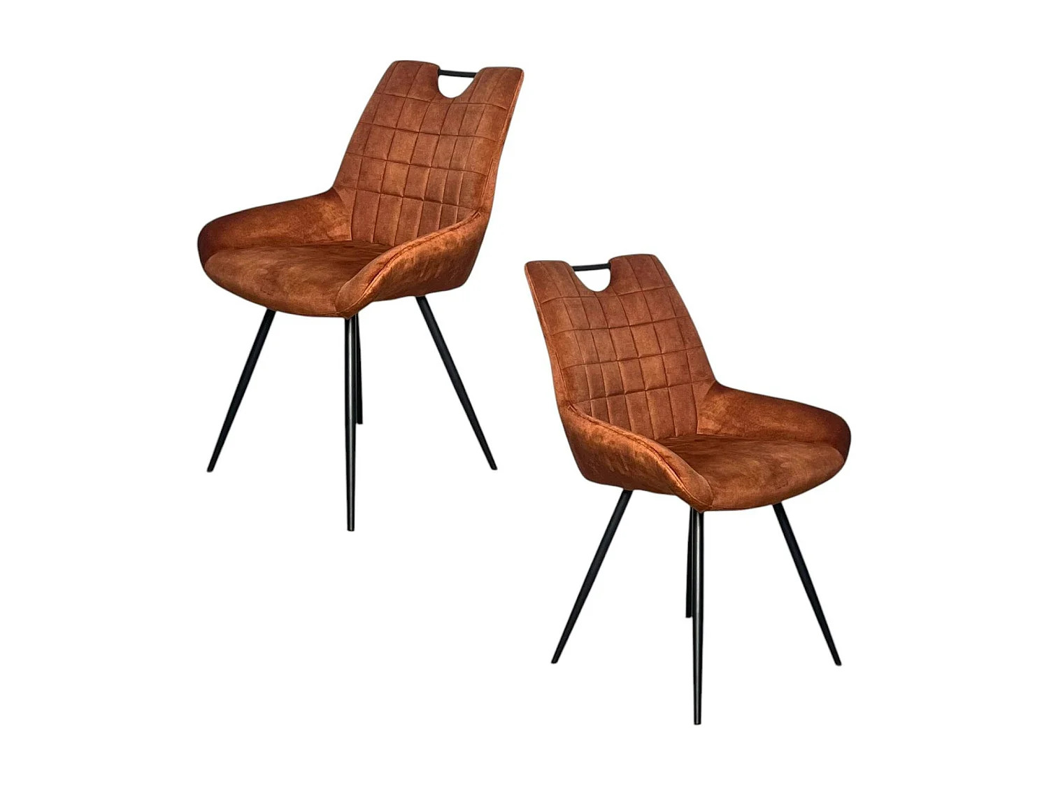 Chaise rouille avec poignée (lot de 2) MALMOE