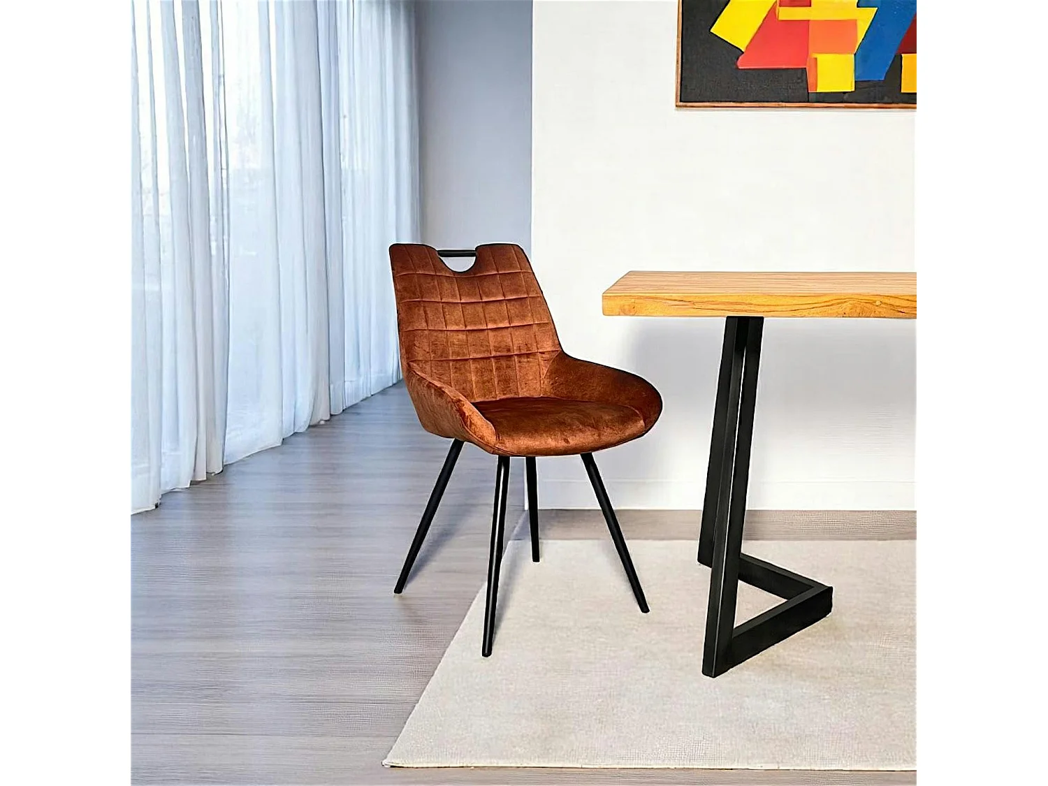 Chaise rouille avec poignée (lot de 2) MALMOE