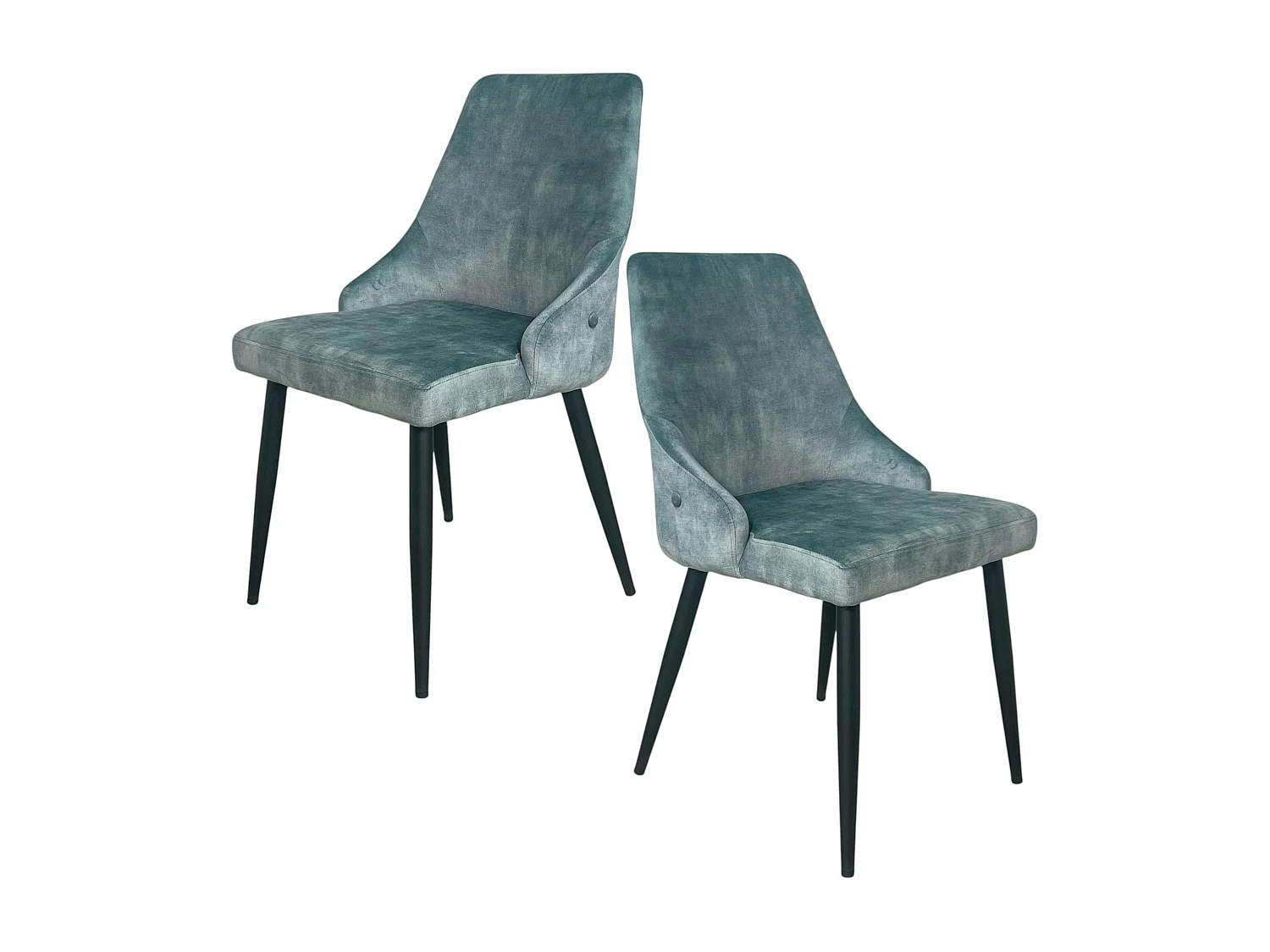 Chaise en velours bleu pétrole (lot de 2) MALMOE