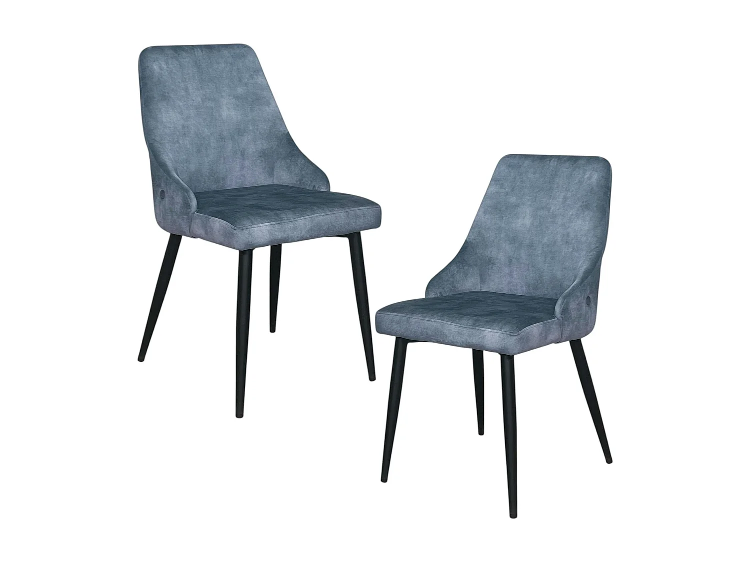 Chaise en velours bleu pétrole (lot de 2) MALMOE