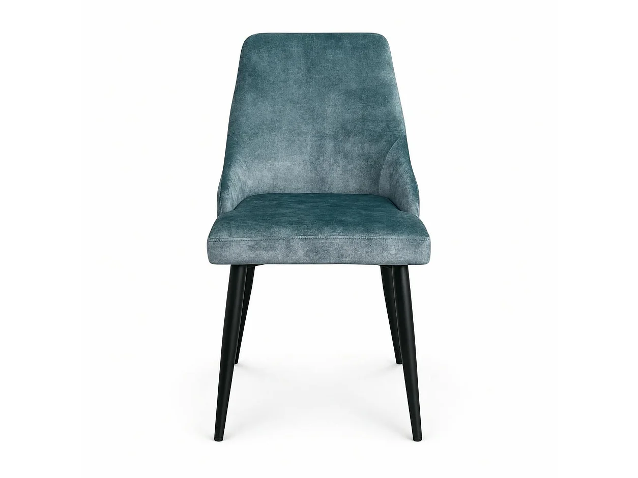 Chaise en velours bleu pétrole (lot de 2) MALMOE