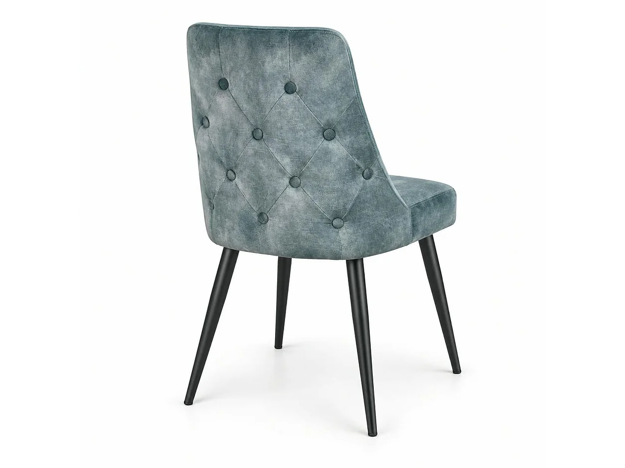 Chaise en velours bleu pétrole (lot de 2) MALMOE