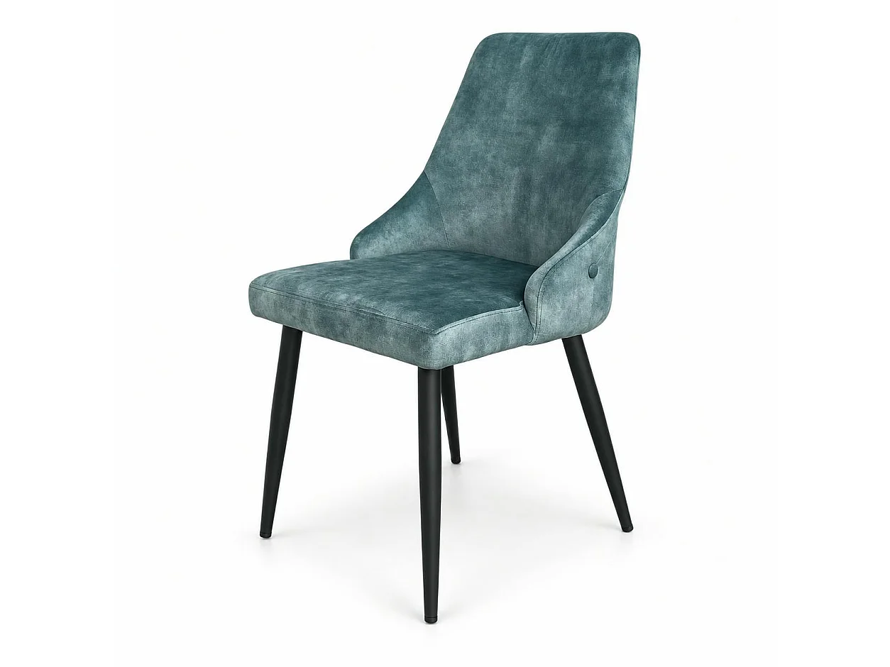 Chaise en velours bleu pétrole (lot de 2) MALMOE