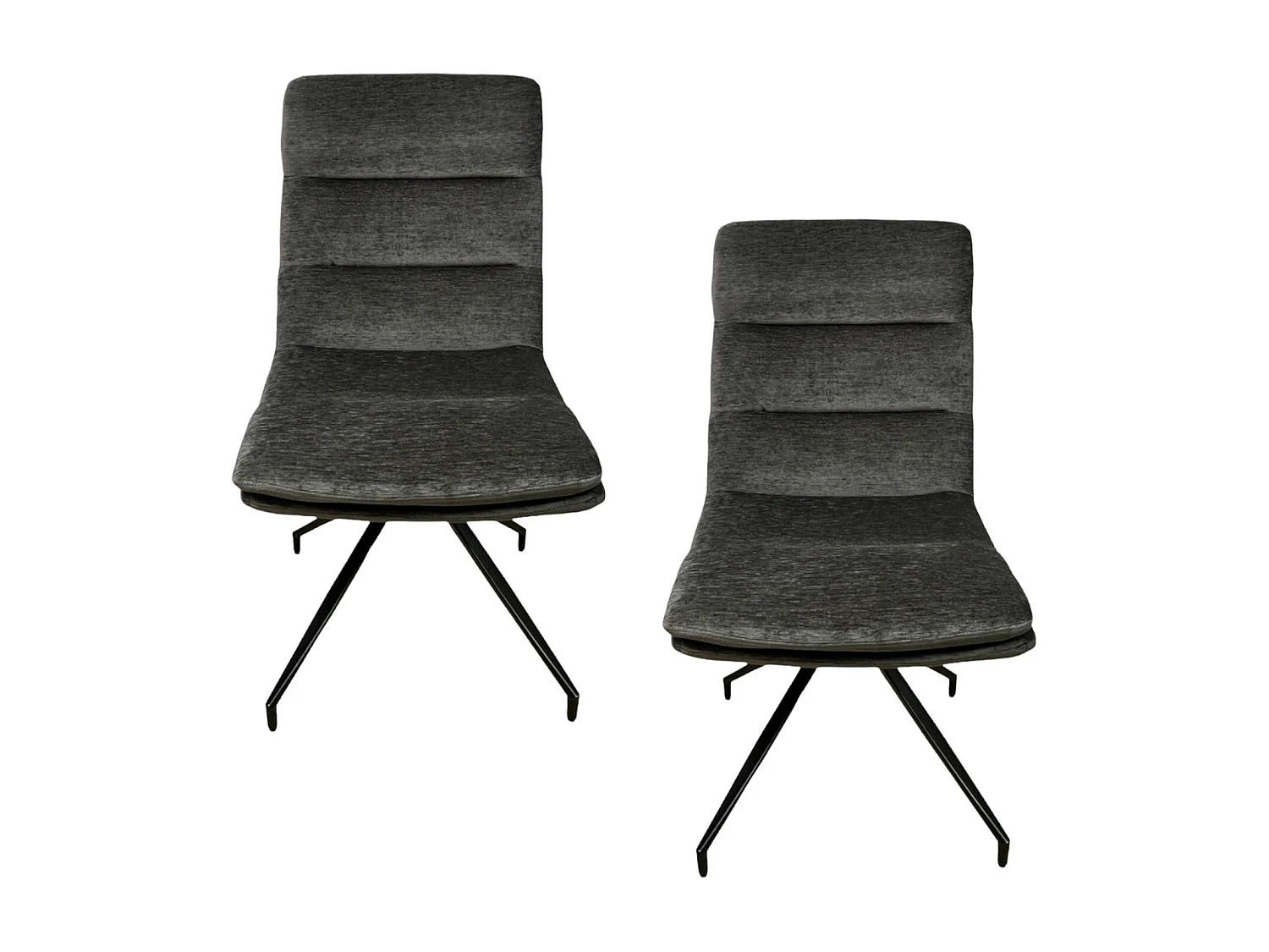 Chaise de salle à manger pivotante en velours gris (lot de 2) PALERME