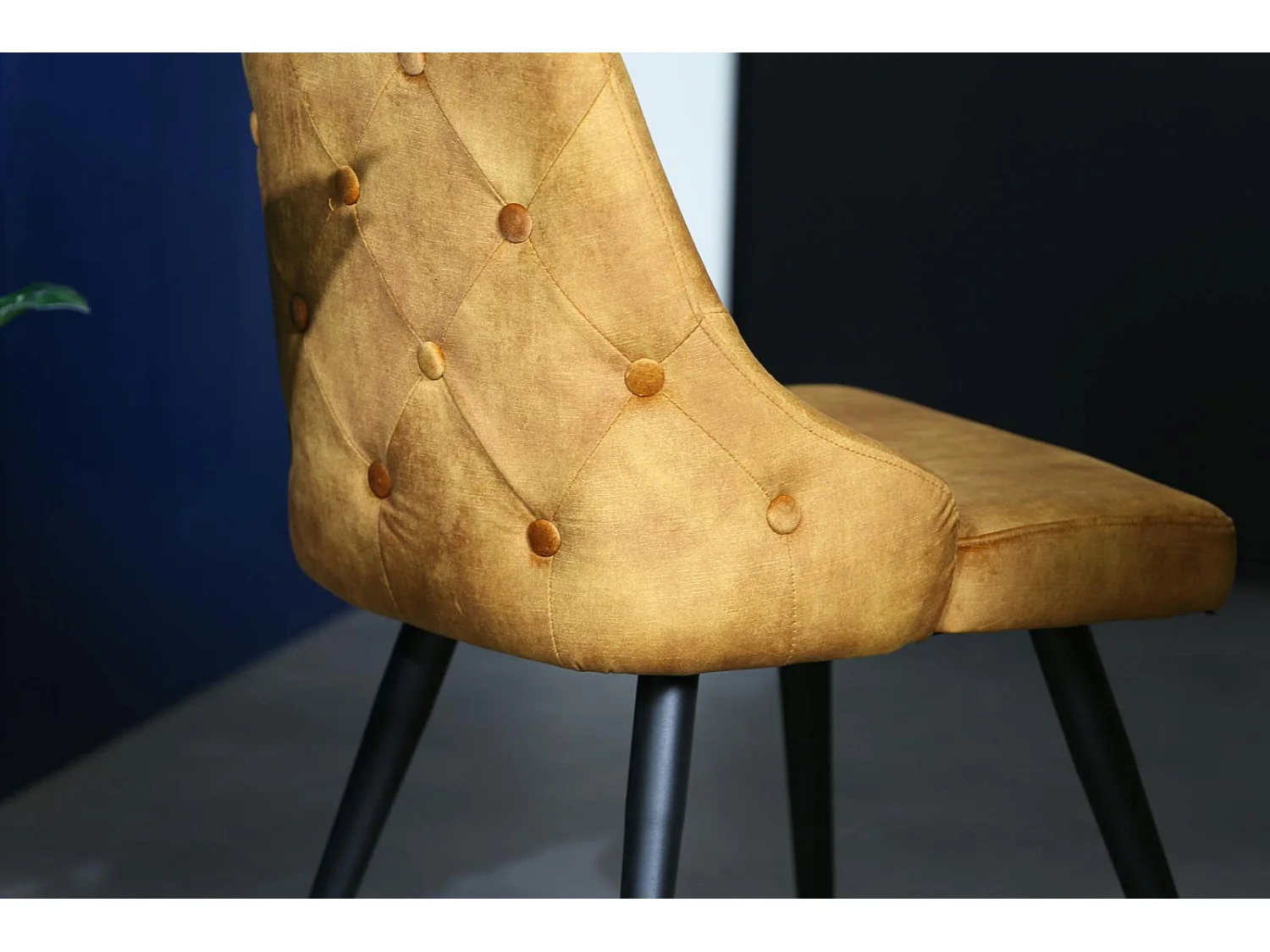 Chaise en velours ocre (lot de 2) MALMOE