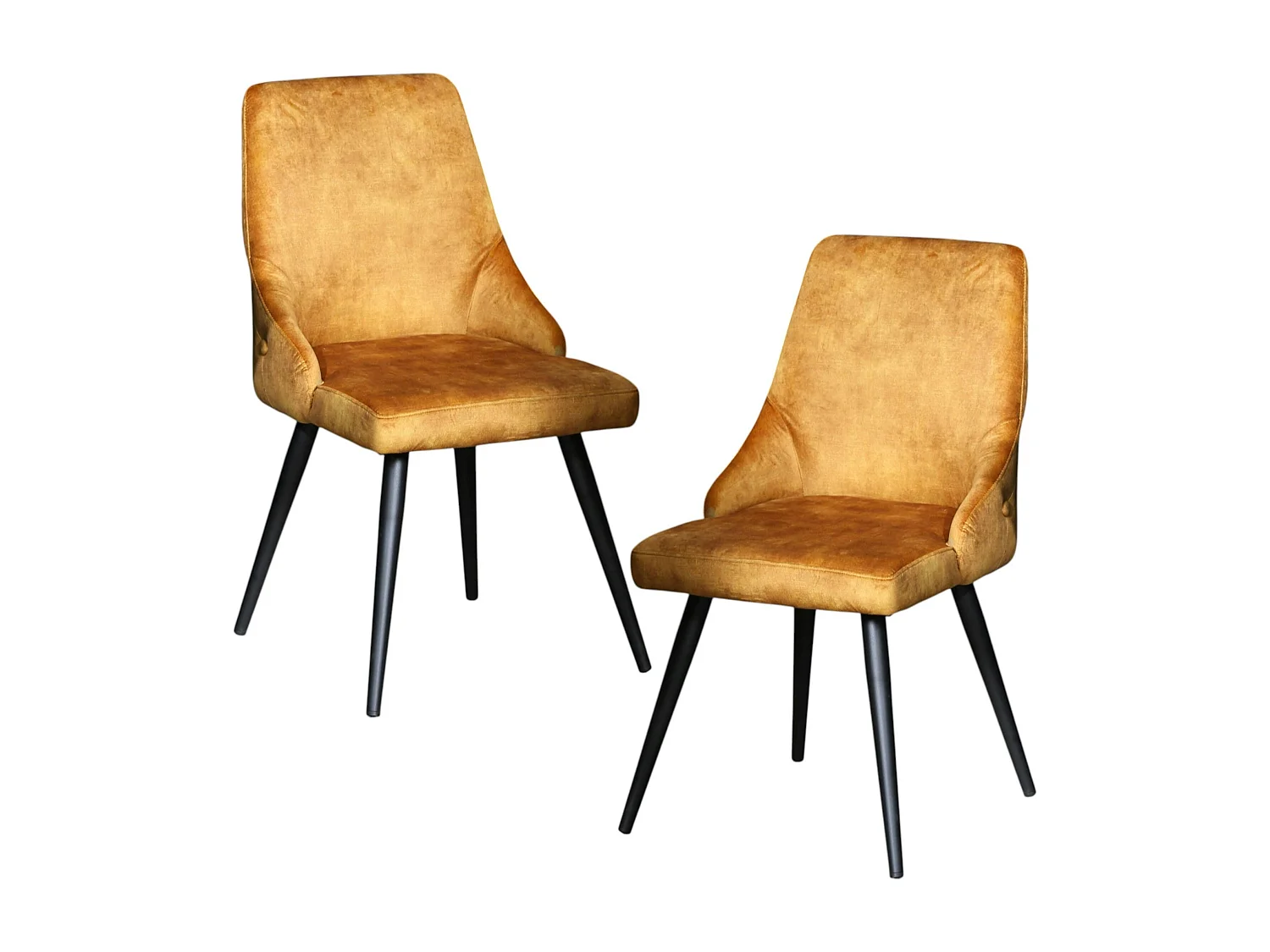 Chaise en velours ocre (lot de 2) MALMOE