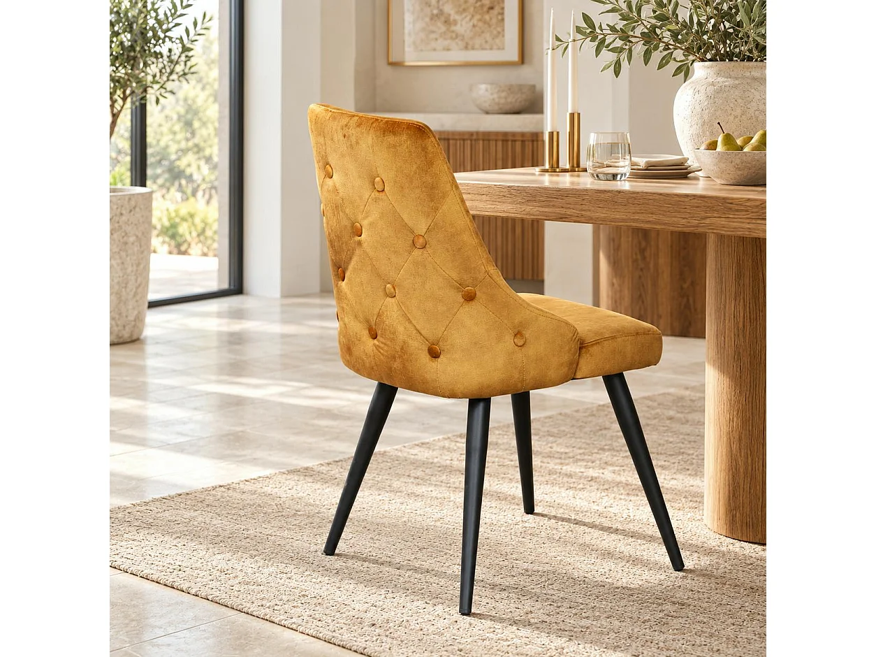 Chaise en velours ocre (lot de 2) MALMOE