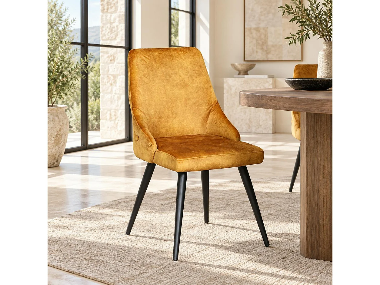Chaise en velours ocre (lot de 2) MALMOE