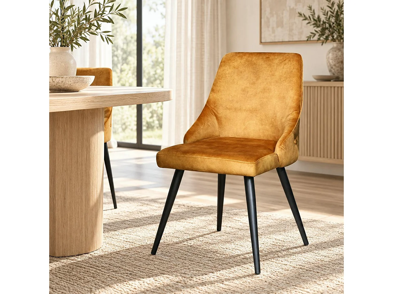 Chaise en velours ocre (lot de 2) MALMOE
