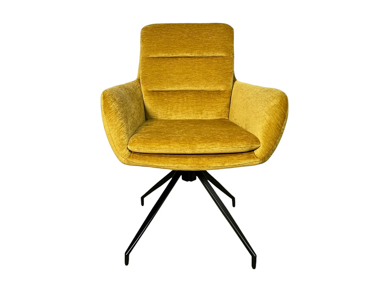 Fauteuil de table pivotant en velours moutarde (lot de 2) PALERME