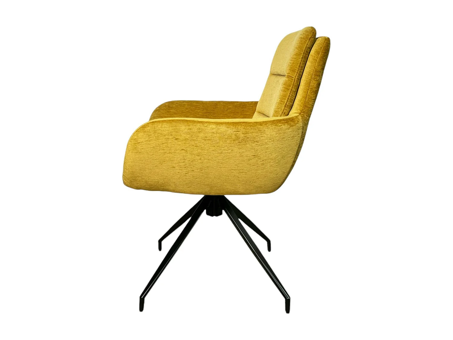 Fauteuil de table pivotant en velours moutarde (lot de 2) PALERME