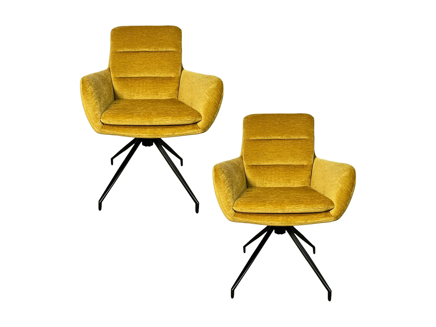 Fauteuil de table pivotant en velours moutarde (lot de 2) PALERME