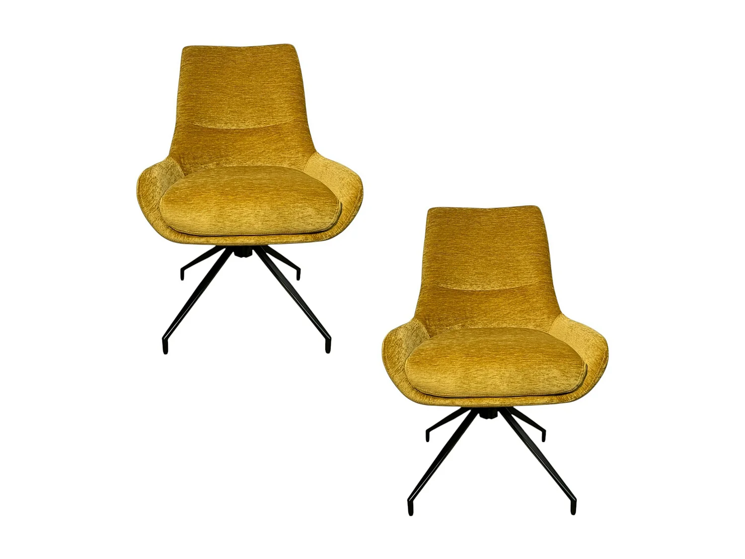 Chaise pivotante retro en velours moutarde (lot de 2) PALERME