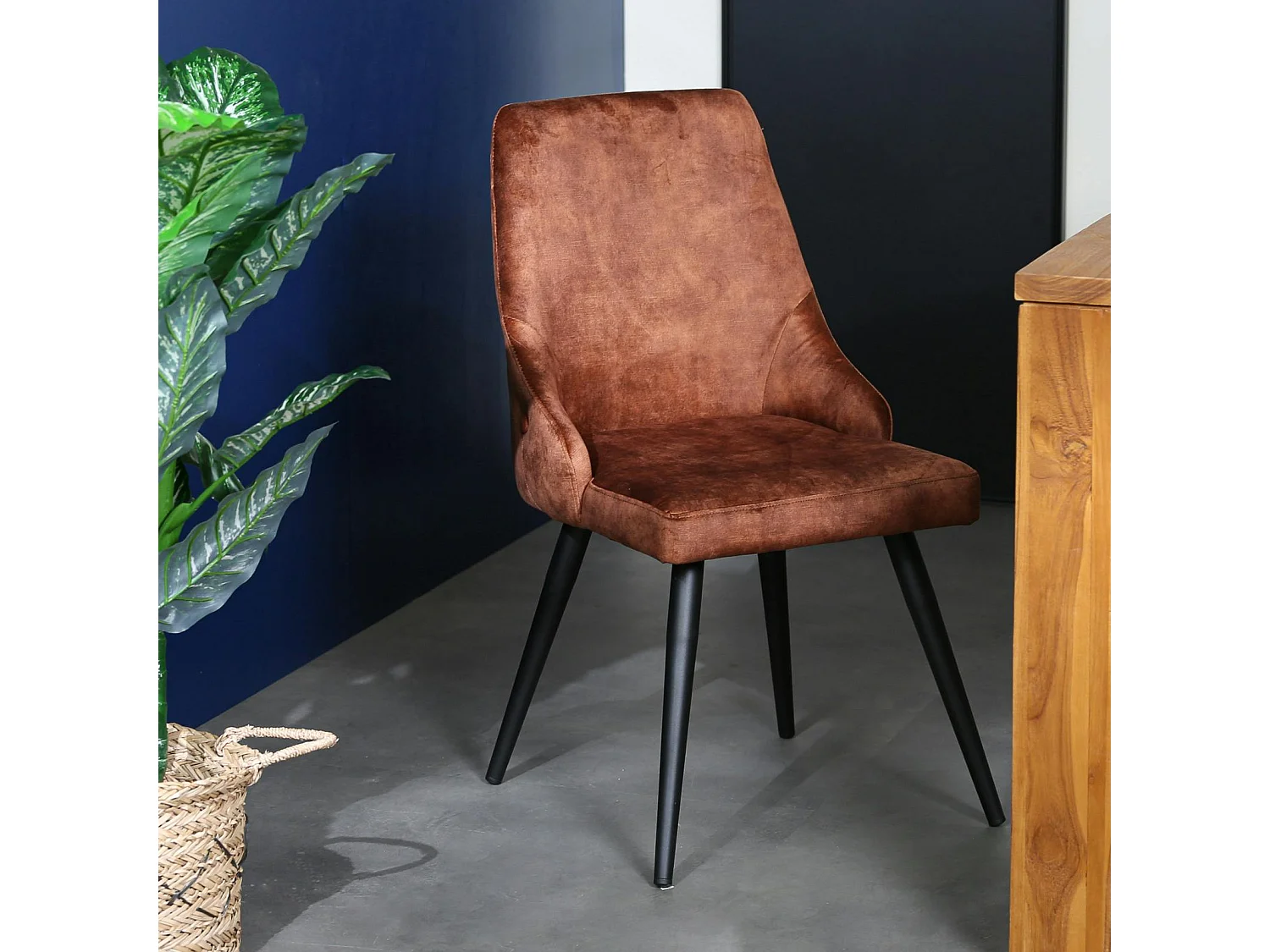 Chaise en velours havane (lot de 2) MALMOE