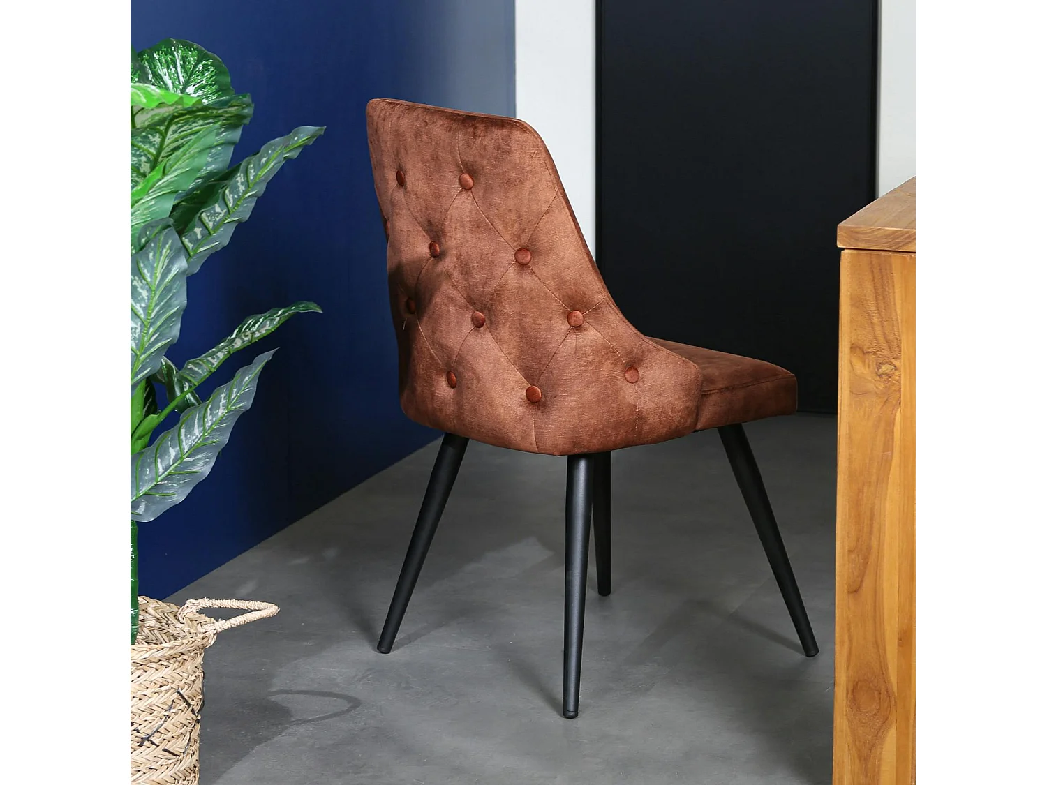 Chaise en velours havane (lot de 2) MALMOE