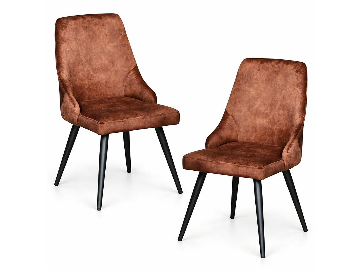 Chaise en velours havane (lot de 2) MALMOE