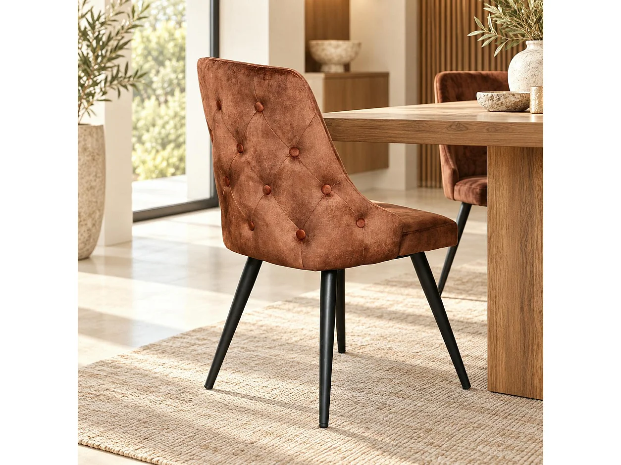 Chaise en velours havane (lot de 2) MALMOE
