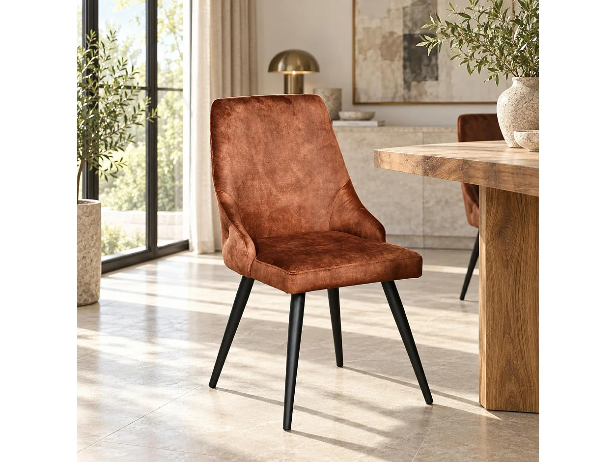 Chaise en velours havane (lot de 2) MALMOE