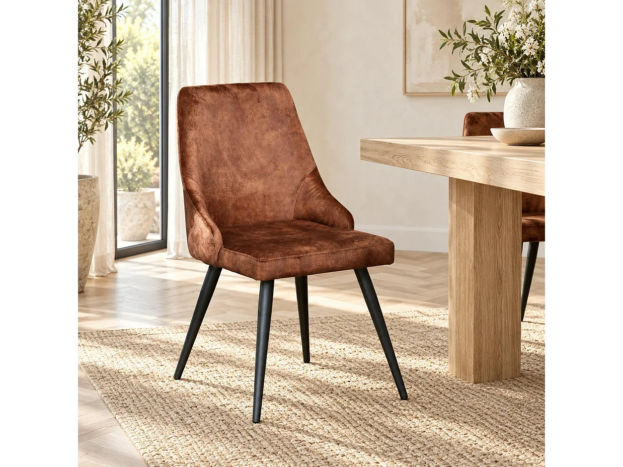 Chaise en velours havane (lot de 2) MALMOE