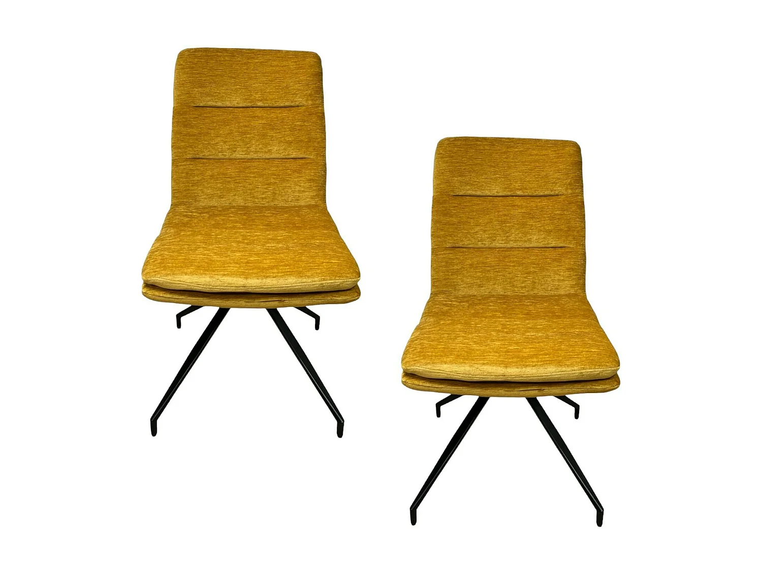 Chaise de salle à manger pivotante en velours moutarde (lot de 2) PALERME