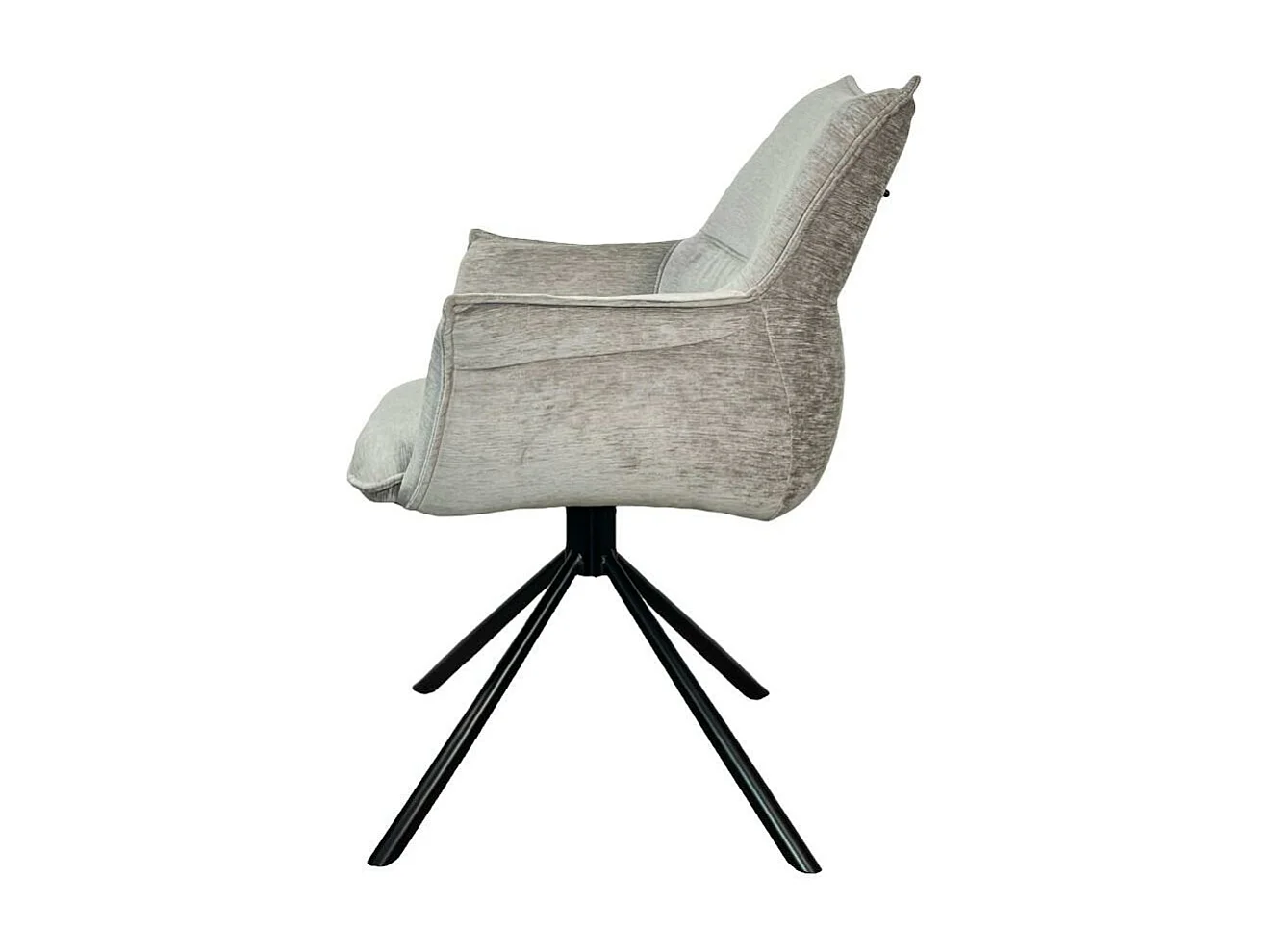 Fauteuil de table en velours gris avec retour (lot de 2) PALERME