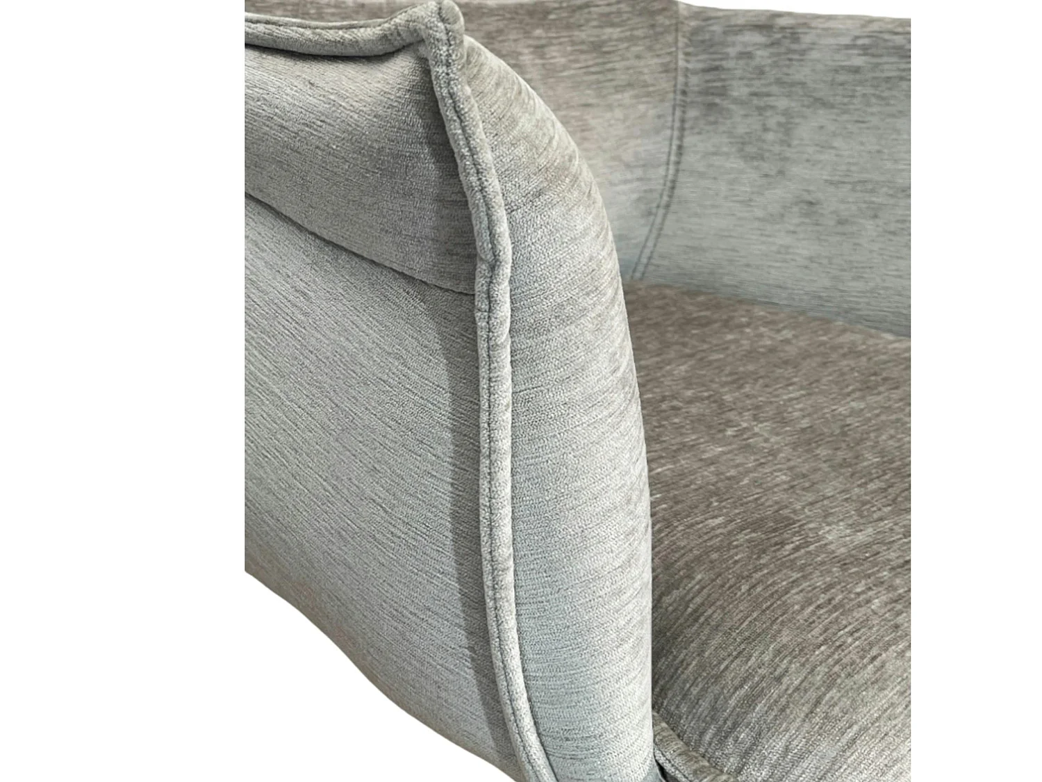 Fauteuil de table en velours gris avec retour (lot de 2) PALERME