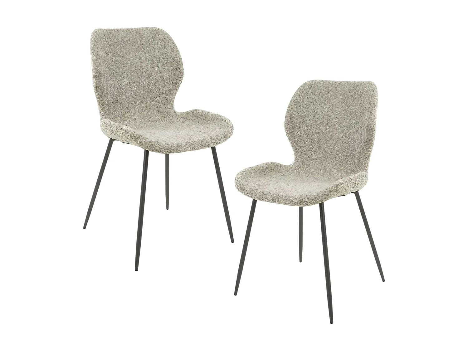 Chaise en bouclette beige (lot de 2) MELBOURNE