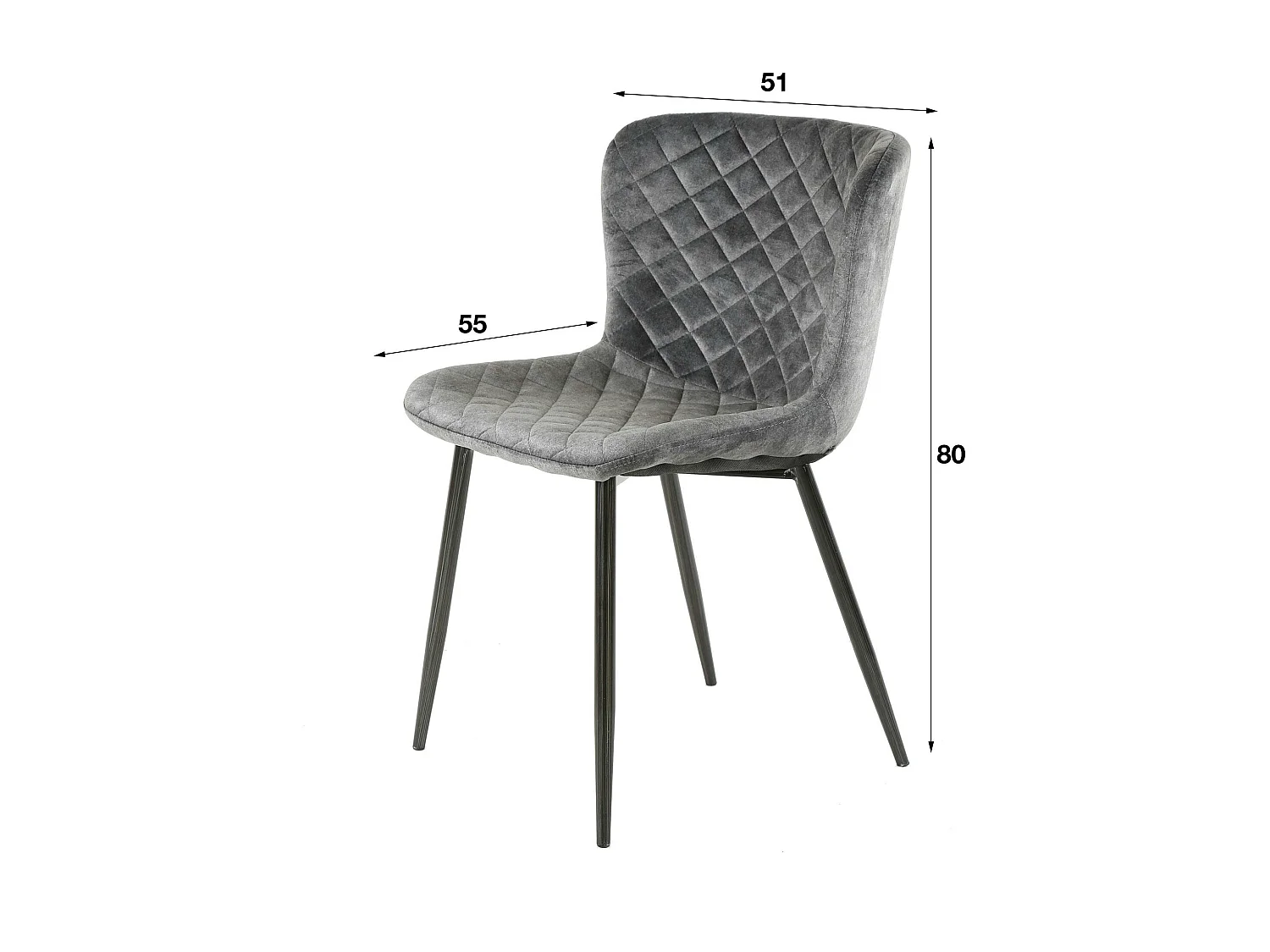 Chaise en velours piqué moutarde (lot de 2) MELBOURNE